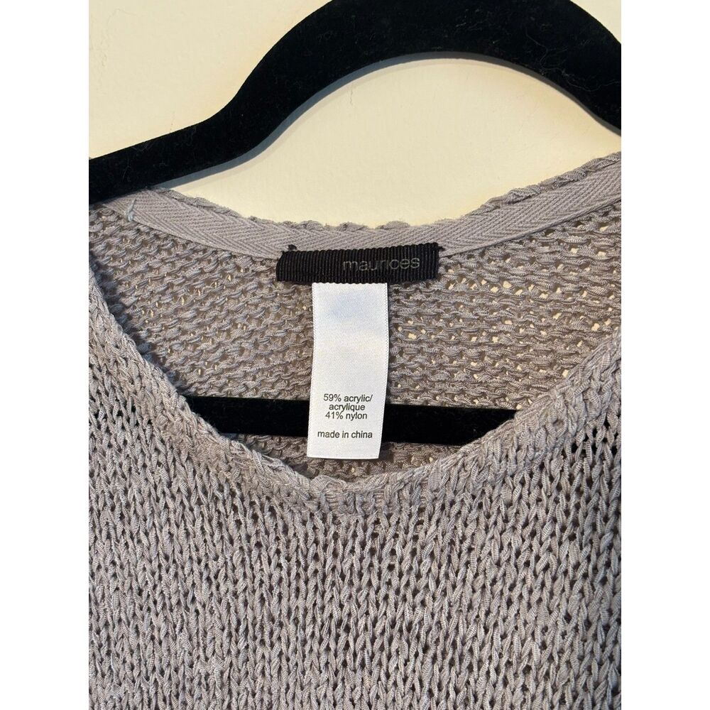 Maurices Gray Fringe Poncho Sweater One Size